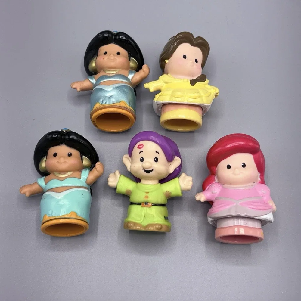 Fisher Price Little People Princess Belle Jasmine One Dwarf Ariel Vintage